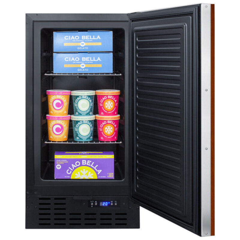 Summit 18" 2.7 Cu. Ft. Built-In Upright Compact Freezer with Adjustable Shelves & Digital Control - Custom Panel Ready, , hires