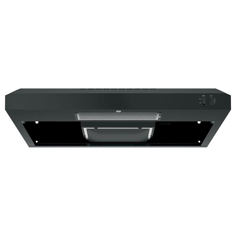 GE 30 in. Standard Style Range Hood with 2 Speed Settings, 200 CFM & 1 Incandescent Light - Black, , hires