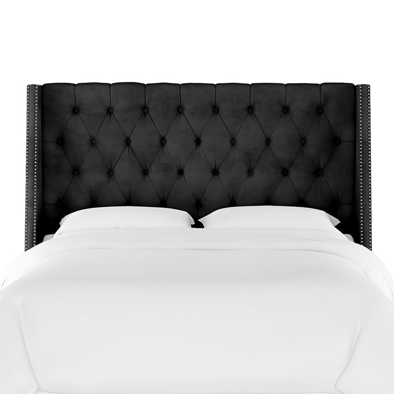 Skyline Queen Nail On Tufted, Tufted Wingback Headboard Queen