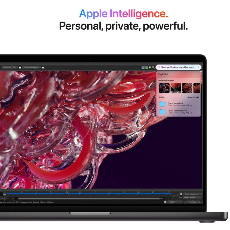 Apple MacBook Pro (2024) 16.2 in. Notebook with Apple Intelligence, Apple M4 Pro 14-Core CPU, 20-Core GPU, 48 GB RAM, 512 GB SSD, up to 24 Hrs. of Battery Life & Mac OS - Silver, , hires