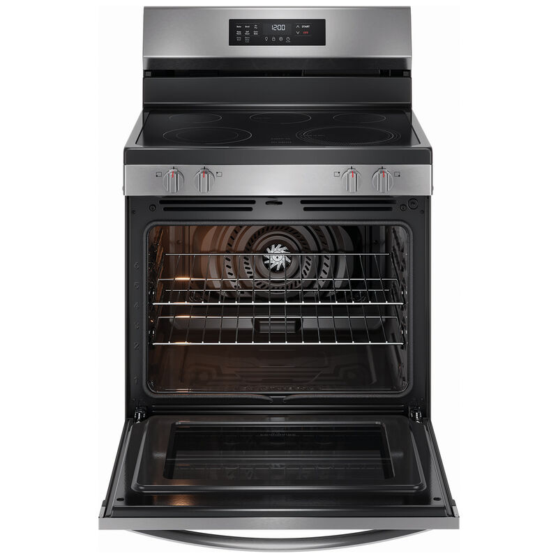 Frigidaire 30 in. 5.3 cu. ft. Air Fry Convection Oven Freestanding Electric Range with 5 Smoothtop Burners - Stainless Steel, , hires