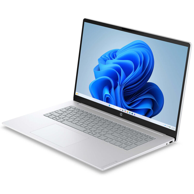 HP OmniBook 3 17 in. Touch Screen Notebook with Copilot, AMD Ryzen 3 30, 2.4 GHz, 4-Core CPU, AMD Radeon 610M GPU, 8 GB RAM, 512 GB SSD, up to 12 Hrs. of Battery Life & Windows 11 Home - Glacier Silver, , hires