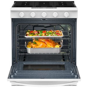 Whirlpool 30 in. 5.0 cu. ft. Smart Air-Fry Standard Convection Slide-In Gas Range with 5 Sealed Burners - White, , hires