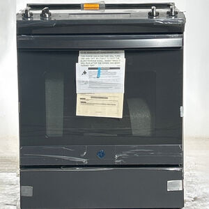 GE 30 in. 5.3 cu. ft. Oven Slide-In Electric Range with 4 Smoothtop Burners - Black Slate (Open Box Excellent Condition), , hires
