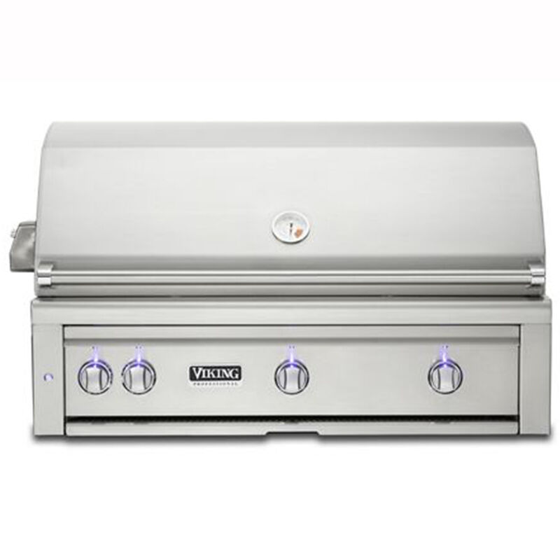 Viking 5 Series 36 in. 2-Burner Built-In Natural Gas Grill with Rotisserie, Sear Burner & Smoker Box - Stainless Steel, , hires