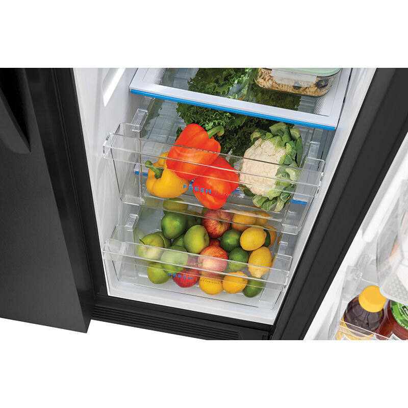 Frigidaire 33 in. 22.3 cu. ft. Side-by-Side Refrigerator with External Ice & Water Dispenser - Black Stainless Steel, Black Stainless Steel, hires
