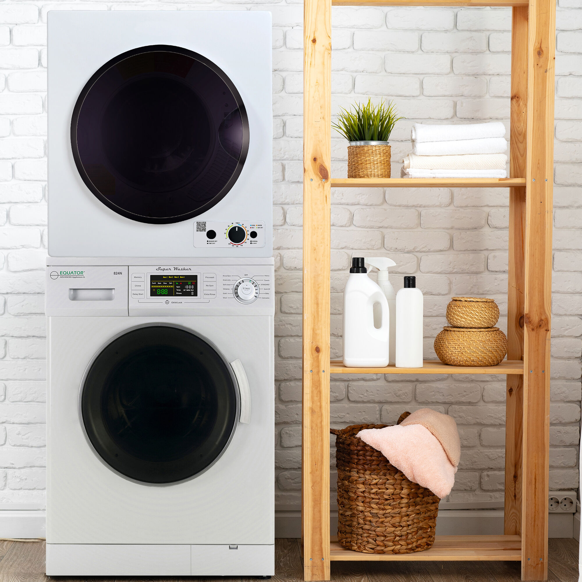 Cheap stacked washer outlet and dryer set