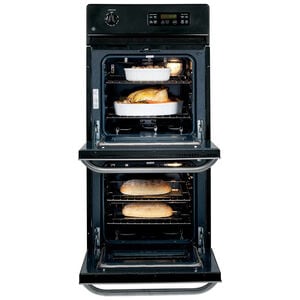GE 24 in. 5.4 cu. ft. Top Control Electric Double Wall Oven - Black, Black, hires