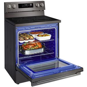 LG 30 in. 6.3 cu. ft. Smart Air-Fry True European Convection Electric Range with Radiant Burners - Black Stainless Steel, , hires