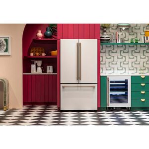 Cafe 24 in. Undercounter Smart Wine Cooler with Metal Racks, Dual Temperature Zones & 46 Bottle Capacity - Stainless Steel, Stainless Steel, hires