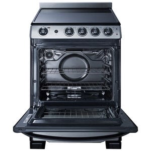 Summit White Pearl Series 24 in. 2.9 cu. ft. Slide-In Electric Range with Smoothtop Burners - Stainless Steel, , hires