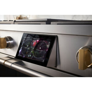 Monogram Statement Series 48 in. 8.2 cu. ft. Smart Air Fry True European Convection Double Oven Dual Fuel Range with 4 Sealed Burners, Grill & Griddle - Stainless Steel, , hires