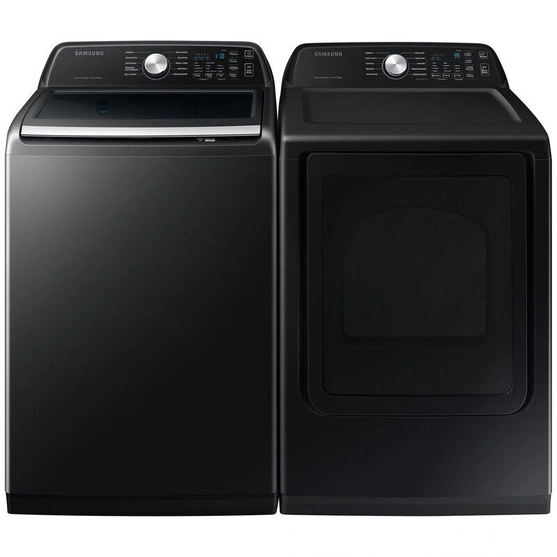 Samsung 27 in. 7.4 cu. ft. Smart Electric Dryer with Sanitize Cycle & Sensor Dry - Brushed Black, Brushed Black, hires