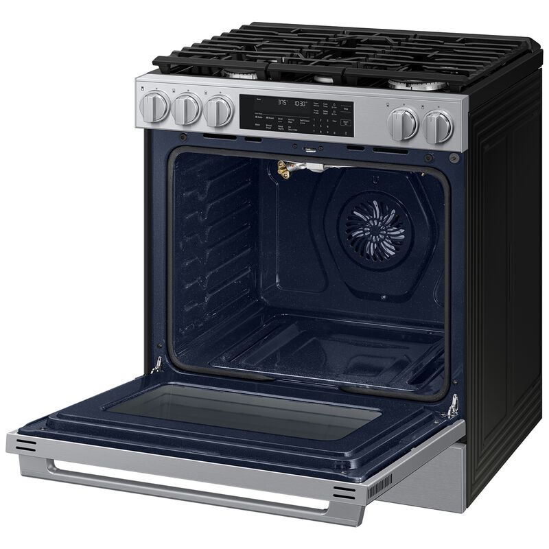 Samsung Bespoke 30 in. 6.0 cu. ft. Smart Air-Fry True European Convection Slide-In Gas Range with 5 Sealed Burners & Griddle - Stainless Steel, Stainless Steel, hires