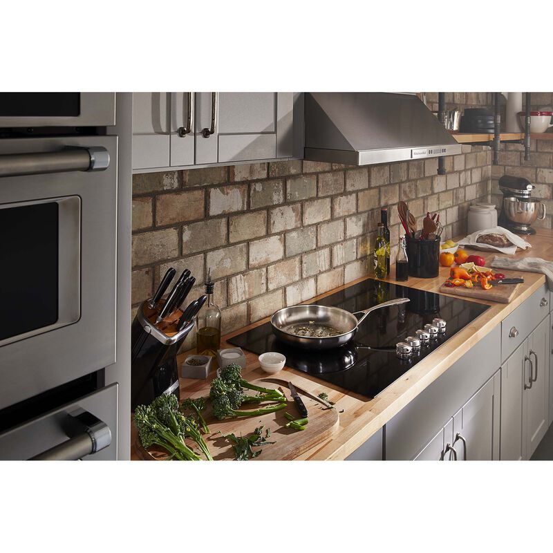 KitchenAid 36 in. 5-Burner Electric Cooktop with Simmer & Power Burner - Black, , hires