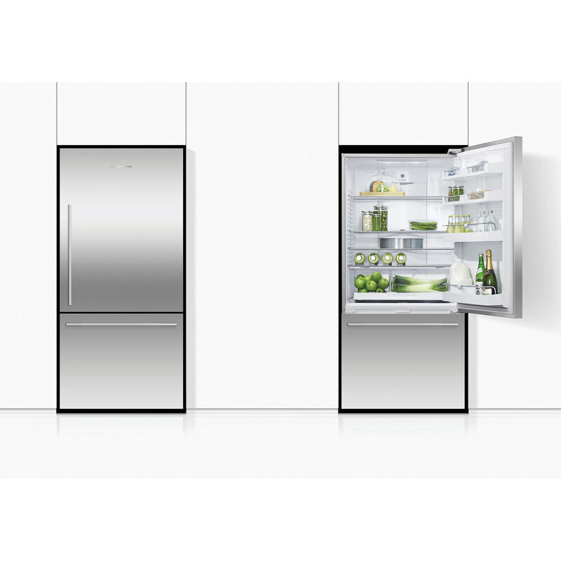 Fisher & Paykel Series 5 31 in. 17.1 cu. ft. Smart Counter Depth Bottom Freezer Refrigerator, Right Hinge - Stainless Steel, , hires