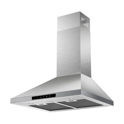 Sharp 24 in. Convertible Chimney Style Range Hood with 350 CFM, 3 Fan Speeds & 2 LED Lights - Stainless Steel | SHC2432FS