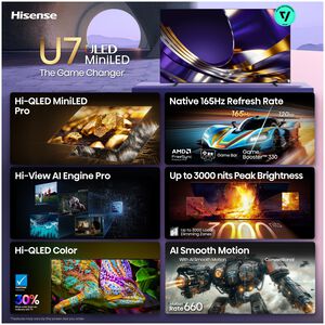 Hisense - 100" Class U7 Series ULED Mini-LED 4K UHD Smart Google TV, , hires