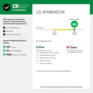 LG 27 in. 5.5 cu. ft. Smart Top Load Washer with EasyUnload, ezDispense, TurboWash3D Technology & AI Sensing - Alpine White, Alpine White, hires