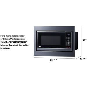 Summit 24 in. 1.2 cu. ft. 1000W Built-In Microwave - Stainless Steel (Trim Kit Included), , hires