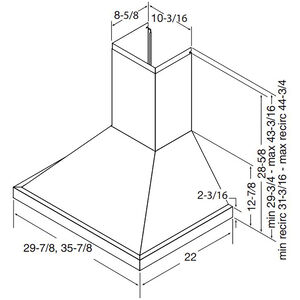Best WCP1 Series 30 in. Smart Convertible Chimney Style Range Hood with 650 CFM, 4 Fan Speeds & 2 LED Lights - Stainless Steel, , hires