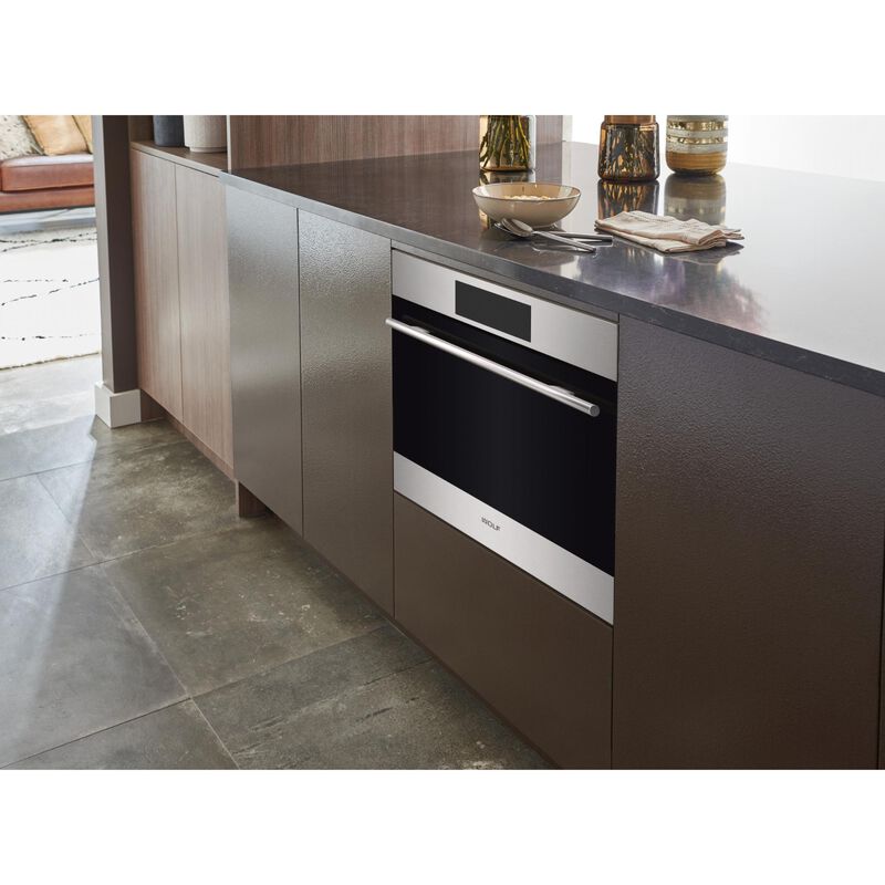 Wolf E Series 24 in. 1.6 cu. ft. 900W Built-In Microwave with Sensor Cooking - Stainless Steel, , hires