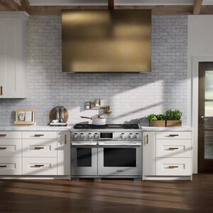 SKS 48 in. 7.9 cu. ft. Smart Standard Convection Double Oven Gas Range with 6 Sealed Burners & Griddle - Stainless Steel, , hires