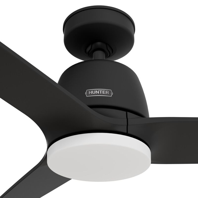 Hunter Malden 52 in. Ceiling Fan with LED Light Kit & Handheld Remote - Matte Black, , hires