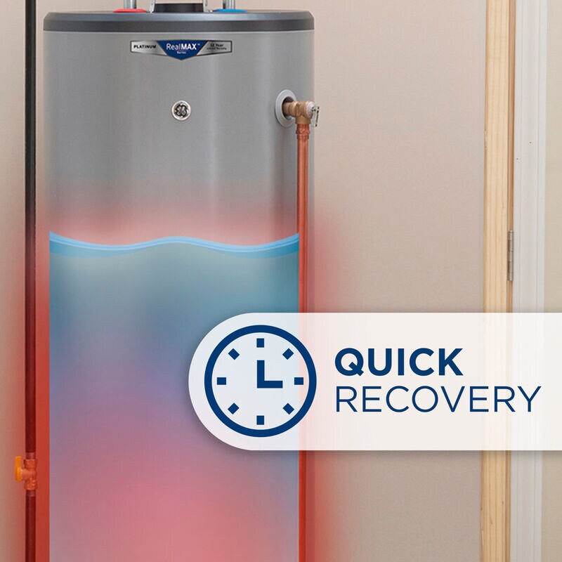 GE RealMax Choice Natural Gas 50 Gallon Tall Water Heater with 8-Year Parts Warranty, , hires