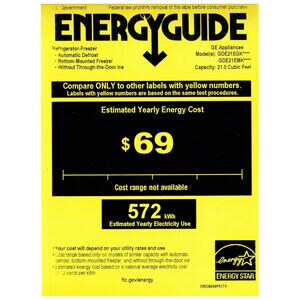 GE 30 in. 21 cu. ft. Bottom Freezer Refrigerator with Ice Maker - White, White, hires
