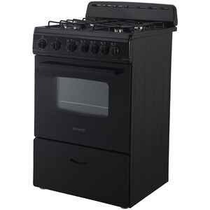 Avanti 24 in. 2.6 cu. ft. Gas Range with 4 Sealed Burners - Black, , hires