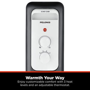 Pelonis 1500 W Radiant Space Heater with 3 Heat Settings & Overheat Safety Shut-Off - Black, , hires