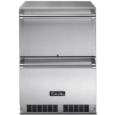 Viking 5 Series 24 in. 5 cu. ft. Outdoor Double Refrigerator Drawers - Stainless Steel | VDUO5241DSS