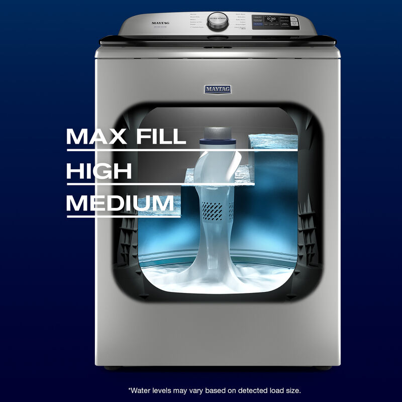 Maytag Pet Pro 27 in. 5.2 cu. ft. Smart Top Load Washer with Agitator & Sanitize with Oxi - Classic Silver, , hires