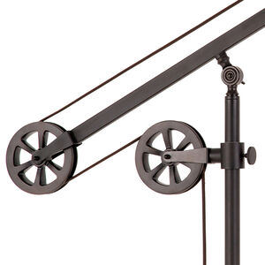 Hudson & Canal Descartes Wide Brim Table Lamp With Pulley System - Blackened Bronze, , hires