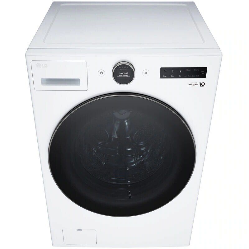 LG 27 in. 4.5 cu. ft. Smart Stackable Front Load Washer with AI DD Built-In Intelligence, TurboWash 360 Technology, Allergiene, Sanitize & Steam Wash Cycle - White, , hires