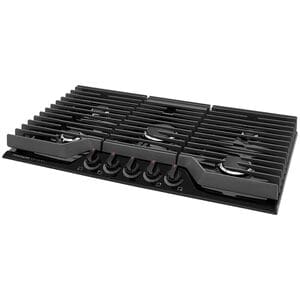 Frigidaire Gallery 36 in. 5-Burner Natural Gas Cooktop with Simmer Burner & Power Burner - Black, Black, hires