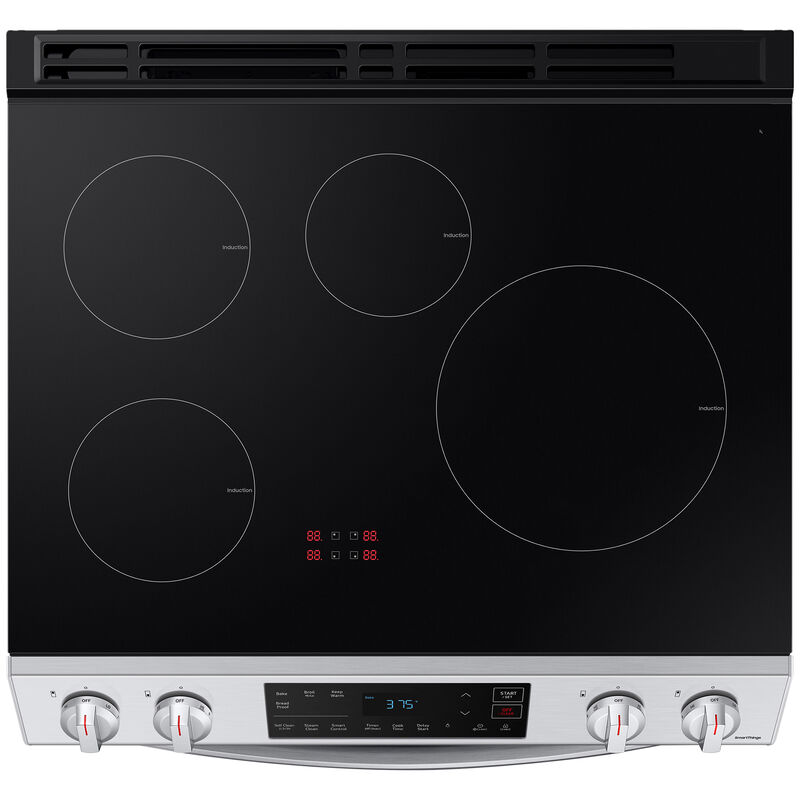 Samsung 30 in. 6.3 cu. ft. Smart Slide-In Electric Range with 4 Induction Burners - Fingerprint Resistant Stainless, Fingerprint Resistant Stainless, hires