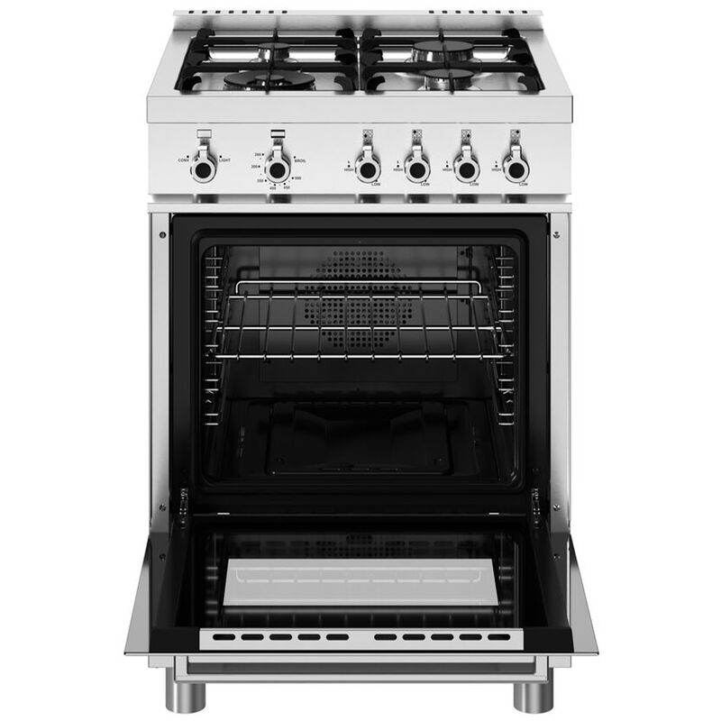 Bertazzoni Professional Series 24 in. 2.5 cu. ft. True European Convection Gas Range with 4 Sealed Burners - Stainless Steel, , hires