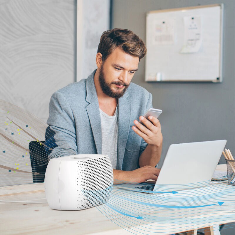 Pure Enrichment HEPA Air Purifier with 2 Stages of Filtration, 3 Fan Settings - White, , hires