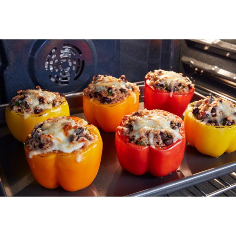 Maytag 30 in. 5.3 cu. ft. Smart Air-Fry Standard Convection Slide-In Electric Range with Radiant Burners, Reversible Grill & Griddle - Fingerprint Resistant Stainless Steel, , hires