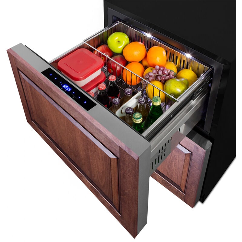 Summit 24 in. 3.3 cu. ft. Outdoor Double Refrigerator & Freezer Drawer - Stainless Steel/Panel Ready, , hires