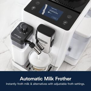 De'Longhi Rivelia Automatic Espresso Machine with Milk Frother and Removable Bean Hoppers - White, White, hires