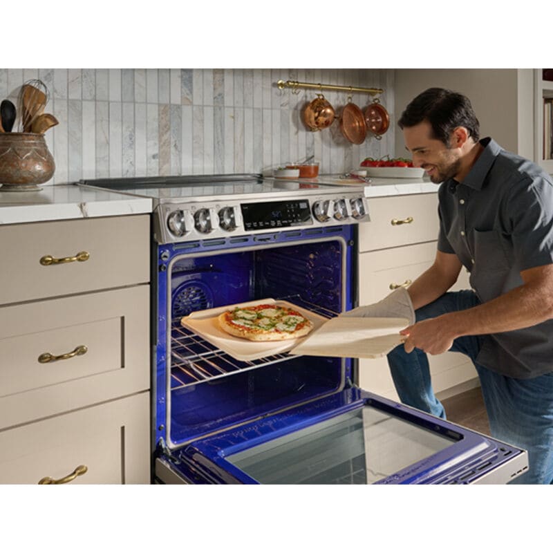 LG InstaView 30 in. 6.3 cu. ft. Smart Air-Fry True European Convection Slide-In Electric Range with 4 Induction Burners & 1 Radiant Burner - PrintProof Stainless Steel, , hires