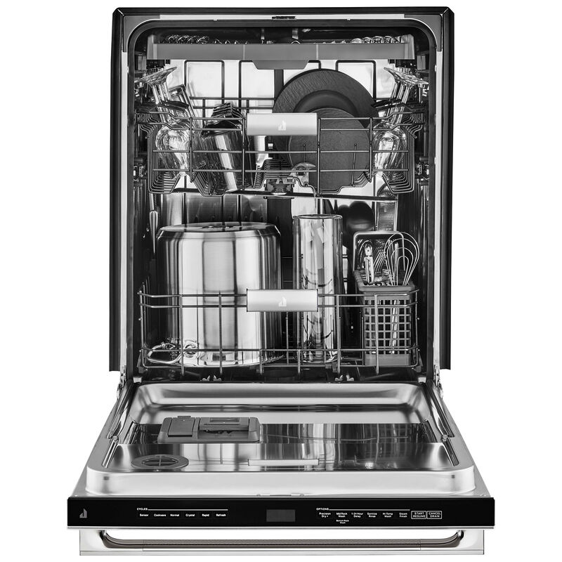 JennAir Noir Series 24 in. Built-In Dishwasher with Top Control, 39 dBA Sound Level, 14 Place Settings, 6 Wash Cycles & Sanitize Cycle - Monochromatic Stainless Steel, , hires