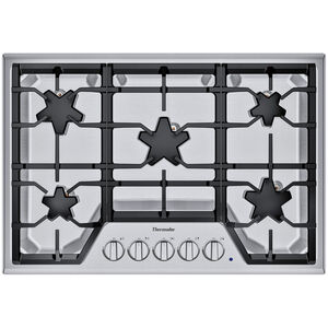 Thermador Masterpiece Series 30 in. 5-Burner Natural Gas Cooktop with Power Burner - Stainless Steel, , hires