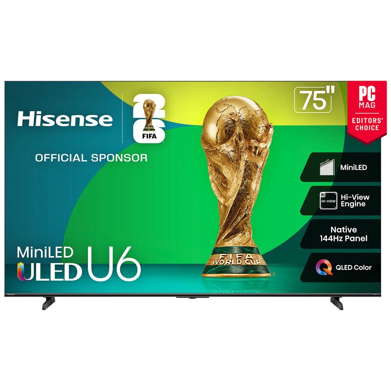 Hisense - 75" Class U6 Series ULED Mini-LED 4K UHD Smart Fire Tv, , hires
