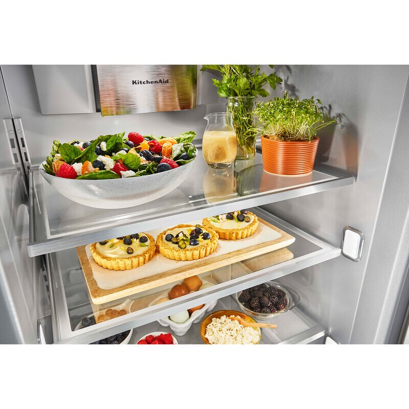 KitchenAid 48 in. 29.4 cu. ft. Built-In Counter Depth Side by Side Refrigerator with Ice & Water Dispenser - Black Stainless Steel with PrintShield Finish, Black Stainless Steel with PrintShield Finish, hires