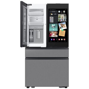 Samsung Bespoke 36 in. 28.6 cu. ft. Smart 4-Door French Door Refrigerator with AI Family Hub+, Beverage Center & Internal Water Autofill Pitcher - Charcoal Glass, , hires