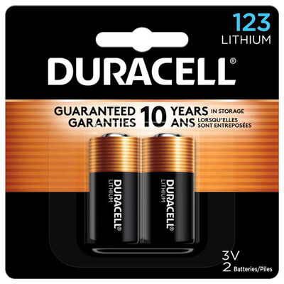Duracell Duracell, Specialty Battery, DL123A, 3.3 V, Lithium, 2PK | DL123-2PK